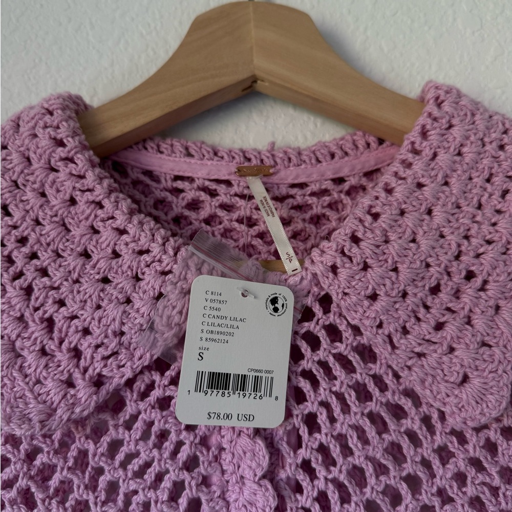 Free People Collared Crochet Cardigan - Picture 7 of 10